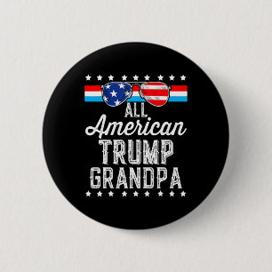 American Trump Grandpa American Flag Sungles Trump 6 Cm Round Badge
