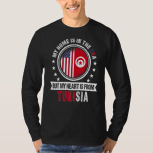 American Tunisian Flag Heart from Tunisia American T-Shirt