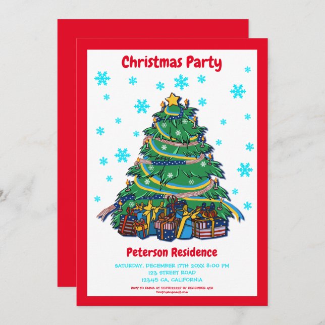 American Ukrainian Christmas Tree  Personalise  Invitation (Front/Back)