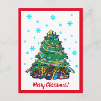 American Ukrainian Christmas Tree  Postcard