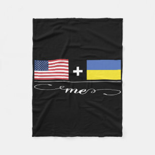 American + Ukrainian = Me Usa And Ukraine Flags Fleece Blanket