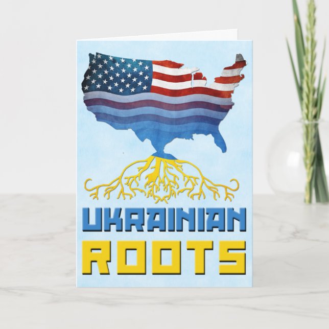 American Ukrainian Roots Greeting Card (Front)