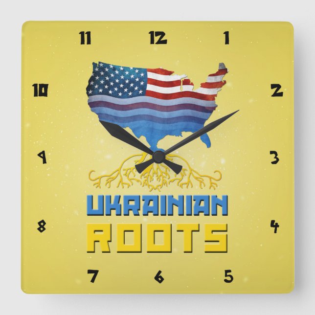 American Ukrainian Roots Wall Clock (Front)
