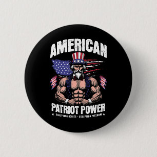American Uncle Sam Bodybuilding - For Patriot Amer 6 Cm Round Badge