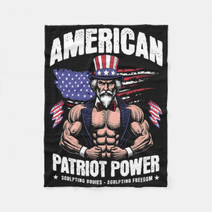 American Uncle Sam Bodybuilding - For Patriot Amer Fleece Blanket