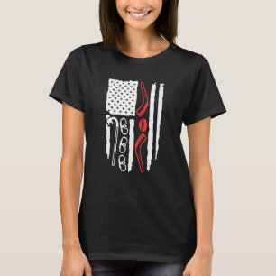 American Underwater Hockey Goalie USA Flag Underwa T-Shirt