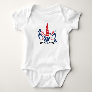 American Unicorn Baby Bodysuit