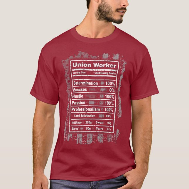 American union workers pros facts tee tshirt (Front)