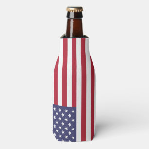 American United States USA Flag Bottle Can Cooler