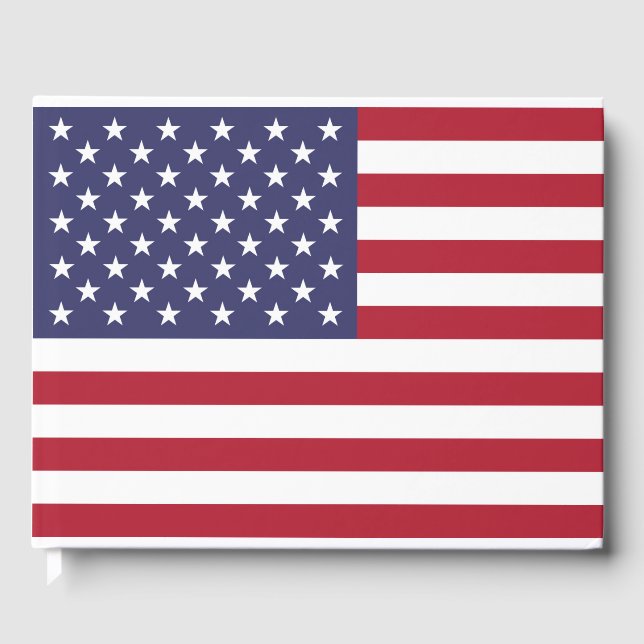 American United States USA Flag Guest Book (Front)