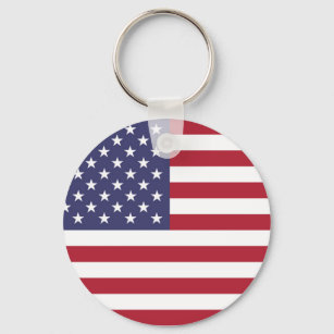 American United States USA Flag Keychain