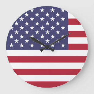 American United States USA Flag Large Clock