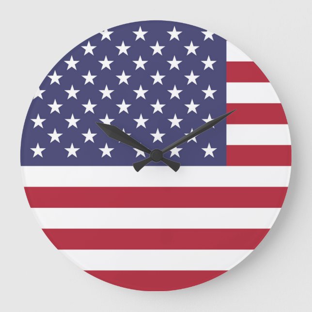 American United States USA Flag Large Clock (Front)