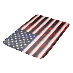 American United States - USA flag, notched drizzle Bath Mat