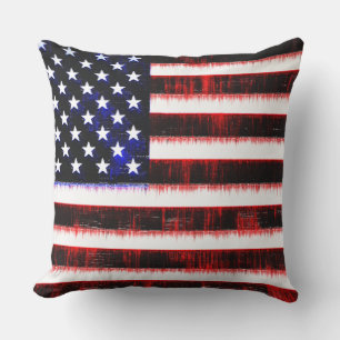 American United States - USA flag, notched drizzle Cushion