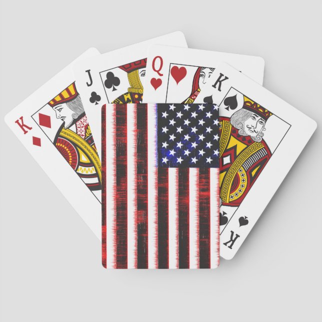 American United States - USA flag, notched drizzle Playing Cards (Back)