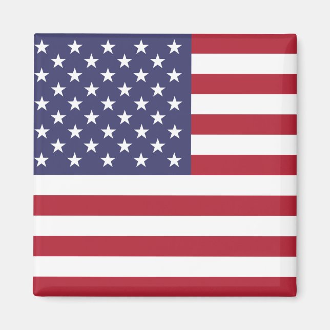 American United States USA Flag Square Magnet (Front)