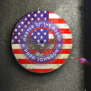 American US flag antiqued style cuustom dart board