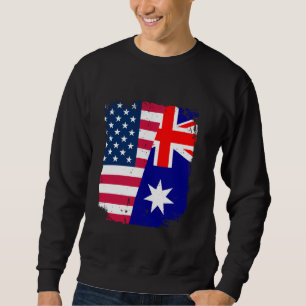 American US Flag AUSTRALIA Friendship Country Vint Sweatshirt