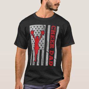 American Us Flag Cheer Dad For Men Father's Day T-Shirt