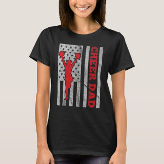 American Us Flag Cheer Dad For Men Father's Day T-Shirt