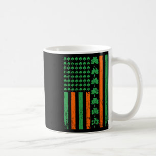 American Us Flag Clovers St Patricks Irish Shamroc Coffee Mug