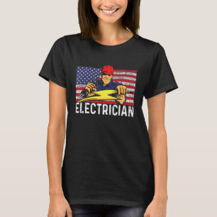 American Us Flag Electrician Craftsman Lineman Lin T-Shirt
