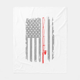 American US Flag Fishing Rod Fishing Angler Fishin Fleece Blanket