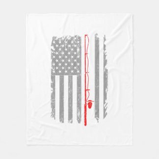 American US Flag Fishing Rod Fishing Angler Fishin Fleece Blanket