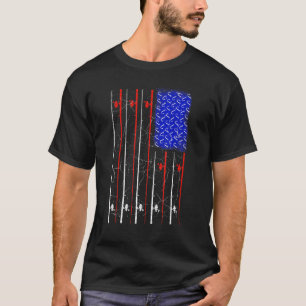 American Us Flag Fishing Rod Shirt, Fisherman Top 