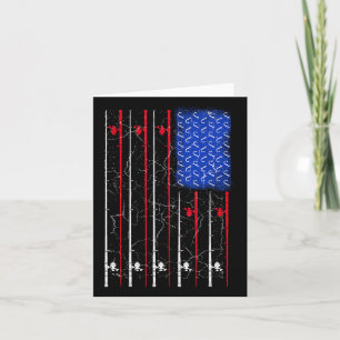 American Us Flag Fishing Rod Top Card