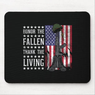 American Us Flag Honour The Fallen Thank Living Me Mouse Pad