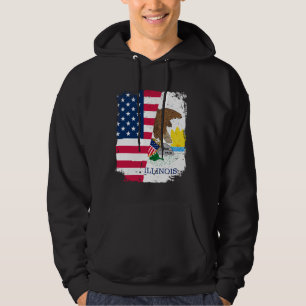 American US Flag Illinois Friendship State Vintage Hoodie