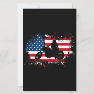 American US Flag Motorcycle Funny Sport Lover