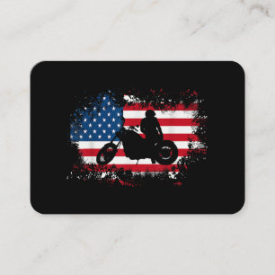 American US Flag Motorcycle Funny Sport Lover Business Card