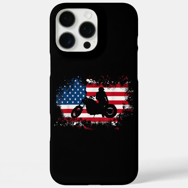 American US Flag Motorcycle Funny Sport Lover Case-Mate iPhone Case (Back)