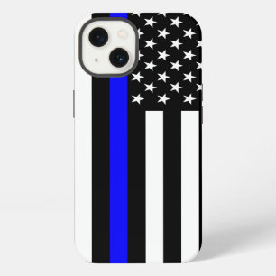 American US Flag Thin Blue Line Symbol on iPhone 13 Case
