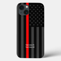 American US Flag Thin Red Line Your Text on