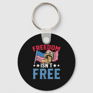 American Us Flag United States Freedom Soldier Mem Key Ring