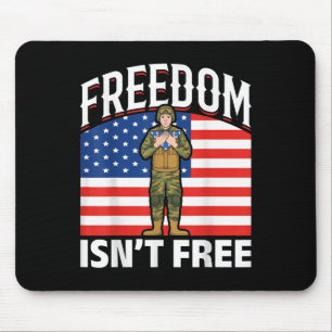 American Us Flag United States Freedom Soldier Mem Mouse Pad
