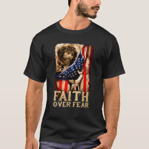 American USA Christians Flag Jesus God Faith Over T-Shirt