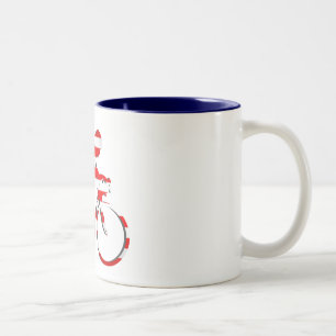 American USA Cycling Cyclists Bicycle Gear Two-Tone Coffee Mug