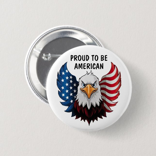 American USA Eagle Flag 6 Cm Round Badge (Front & Back)