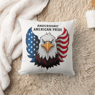 American USA Eagle Flag Personalised Cushion