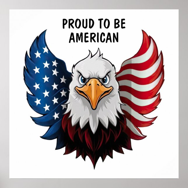 American USA Eagle Flag Poster (Front)