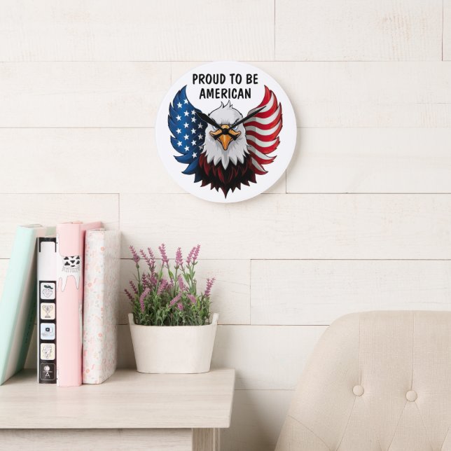 American USA Eagle Flag Wall Clock (Reading Room)