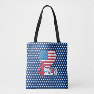 American USA Flag 4th of July Design Personalize Tote Bag
