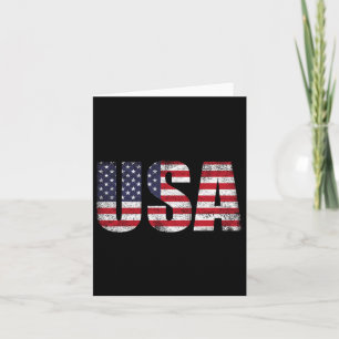 American Usa Flag 4th Of July Patriotic Men Women  Card