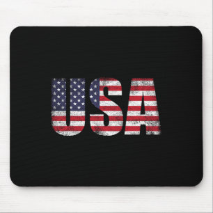 American Usa Flag 4th Of July Patriotic Men Women Mouse Pad