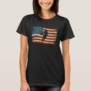 American USA flag basketball Girl Patriotic Sports T-Shirt